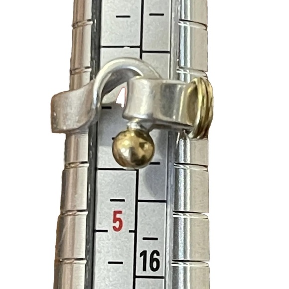 Tiffany & Co 925 Sterling Silver & 18k Gold Hook Eye Ring Size 4 - Picture 8 of 9